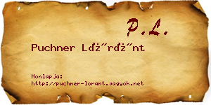Puchner Lóránt névjegykártya